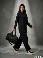 Load image into Gallery viewer, Off-Duty Mode: Black Hoodie &amp; Pant Set 87441