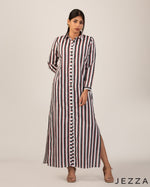 Load image into Gallery viewer, Timeless Ease: Linen Collared A-Line Dress 72341